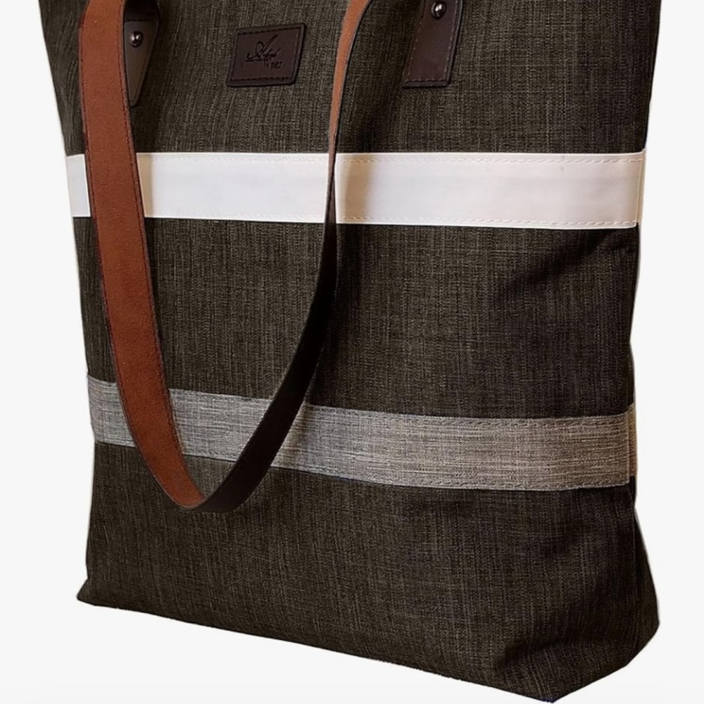 Stylish Brown and White women's Tote Bag
